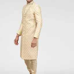 Manyavar Floral Embroidered Sherwani Set image 3
