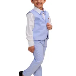 BAESD Boys Solid Shawl Collar Single Breasted 3 Piece Suit image 3