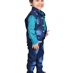 KIDZAREA Boys Printed Shirt with Trousers & Jacket image 2
