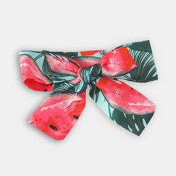 Hopscotch Girls White & Green Printed Top with Skirt With Headband image 3