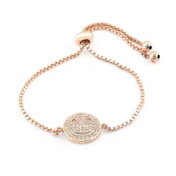 AMI Women Rose Gold-Plated Brass Cubic Zirconia Wraparound Bracelet image 3