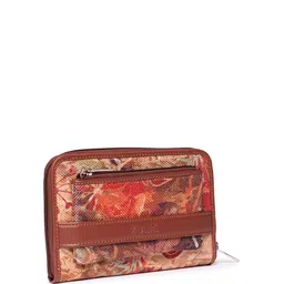 ZOUK Women Flolov Classic Abstract Printed Fabric Zip Around Wallet image 3