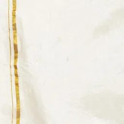 Sethukrishna Men Olive Green And White Shirt With Zari Border Veshti Dhoti Pant image 2
