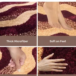 FABURAA Maroon & Beige Geometric Printed Anti Skid Cotton Carpet image 3