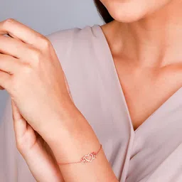 GIVA 925 Silver Rose Gold Intertwined In Love Bracelet image 2