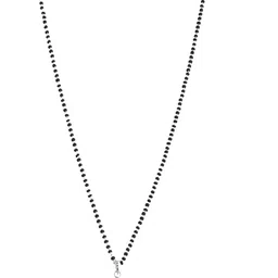 Voylla Rhodium-Plated White Oval Cz Studded Mangalsutra Set image 3