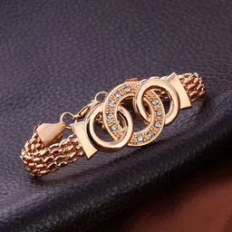 Shining Diva Fashion Gold-Plated Crystal Studded Jewellery Set image 3