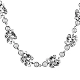 Voylla Silver-Plated Oxidised Necklace Set image 3