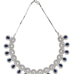 KARATCART Silver-Plated CZ-Studded Beaded Jewellery Set image 3