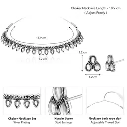 Peora Silver-Plated Kundan-Studded Jewellery Set image 4