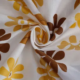 SWAYAM White & Yellow Floral Printed Cotton Superfine Double King Bedding Set image 4