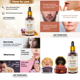 TNW the natural wash Set Of 3 Off White Beetroot Lip Balm 5gm & Lip Scrub 25g & Glow Face Serum 30ml image 4