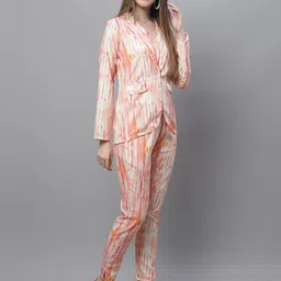 JAINISH Printed Crop Top With Jacket & Trouser image 5