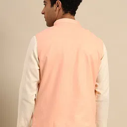 KISAH Mandarin Collar Woven Nehru Jacket image 5