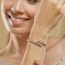 Rubans 22KT Gold-Plated Cubic Zirconia Studded Bangle-Style Bracelet-picture-20