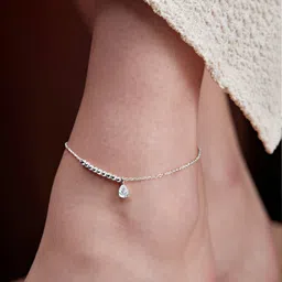 MINUTIAE Silver-Plated Artificial Stones Anklet image 4