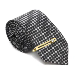 MUTAQINOTI Set Of 3 FS Silk Blend Necktie Accessory Gift Set image 4