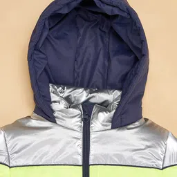 YU by Pantaloons Boys Colourblocked Hooded Bomber Jacket image 3