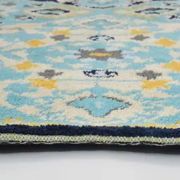 PRESTO Navy Blue & Yellow Ethnic Motif Printed Traditional No-Shred Carpet image 4