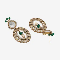 Kushal's Fashion Jewellery Gold Plated & Kundan Studded & Beaded Jewellery Set image 4