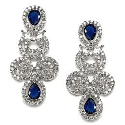 KARATCART Silver-Plated CZ-Studded Beaded Jewellery Set image 4