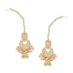 I Jewels Gold Plated Kundan Studded & Artificial Beaded Jewellery Set image 2
