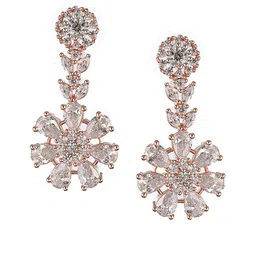 Saraf RS Jewellery Rose Gold-Plated Cubic Zirconia-Studded Necklace & Earrings image 4