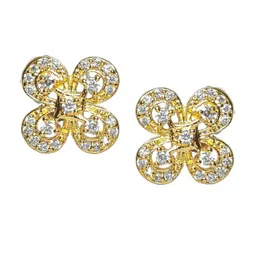 Jazz and Sizzle Gold-Plated & White AD Studded Jewellery Set image 4