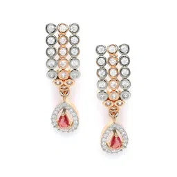 KARATCART Rose Gold-Plated CZ-Studded Jewellery Set image 2