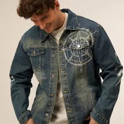 VALKYRE Unisex Cotton Bomber with Patchwork Jacket image 4