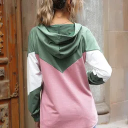 StyleCast Colorblocked Hooded Long Sleeve Pullover Sweatshirts image 4