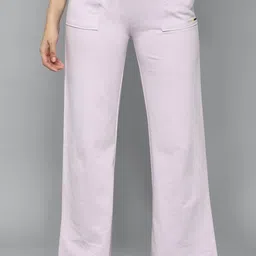 Women Regular Fit Purple Pure Cotton Trousers-image-30