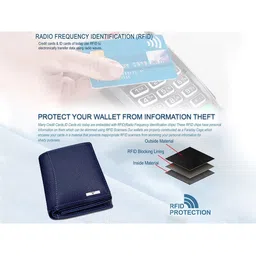 URBAN FOREST Men Blue Textured Leather Two Fold Wallet image 5