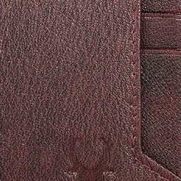 WildHorn Men Maroon Solid Leather RFID Two Fold Wallet image 5