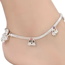 aanyacentric AanyaCentricSet of 2 Silver-Plated Anklet image 4