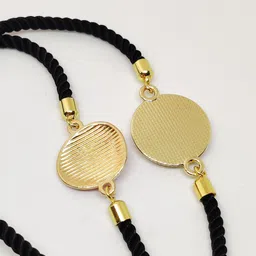 EL REGALO Unisex Set Of 2 Gold-Toned & Black Evil Eye Gold-Plated Charm Bracelet image 5