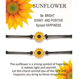 Yellow Chimes Unisex Set of 2 Black Classic Charm Bracelet image 2