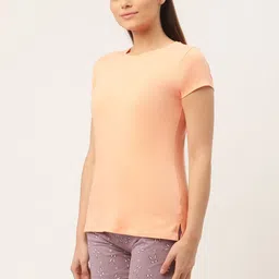 Sweet Dreams Women Peach-Coloured & Lavender Printed Shorts Set image 3