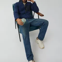 XYXX Men Regular Fit Colorblock Fleece Jacket image 5