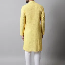 Jompers Ethnic Motifs Embroidered Regular Chikankari Pure Cotton Kurta with Churidar image 5