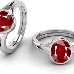 vishvma 7.25 Ratti Created Ruby Adjustable Ring for Men & Women (Red) Brass Ruby Brass Plated Ring image 5