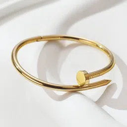 JEWILLEY Gold-Plated Stainless Steel Kada Bracelet image 5