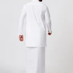 Ramraj Mandarin Collar Pure Cotton Kurta With Dhoti image 5