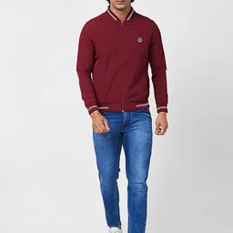 SPYKAR Stand Collar Zip Detail Bomber Jacket image 5