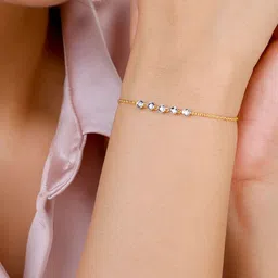 GIVA Dazzling Cascade 14KT Gold Diamond Studded Bracelet-1.48 gm image 5