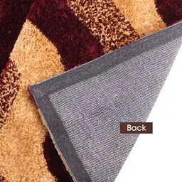 FABURAA Maroon & Beige Geometric Printed Anti Skid Cotton Carpet image 2