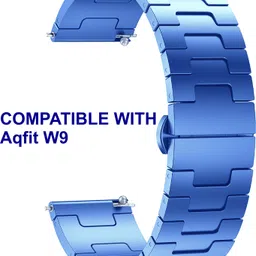 ACM WSM37Y22BL1909 Watch Strap Metal Steel 22mm for Aqfit W9 Smartwatch Blue Smart Watch Strap-picture-28