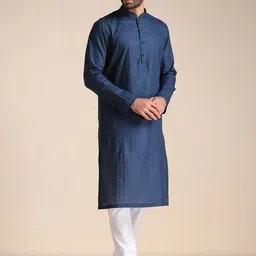 Manyavar Men Pure Cotton Kurta with Churidar image 2