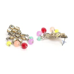 YouBella Oxidised Stone-Studded & Beaded Alloy Jewellery Set image 5