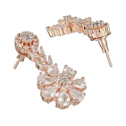 Saraf RS Jewellery Rose Gold-Plated Cubic Zirconia-Studded Necklace & Earrings image 5